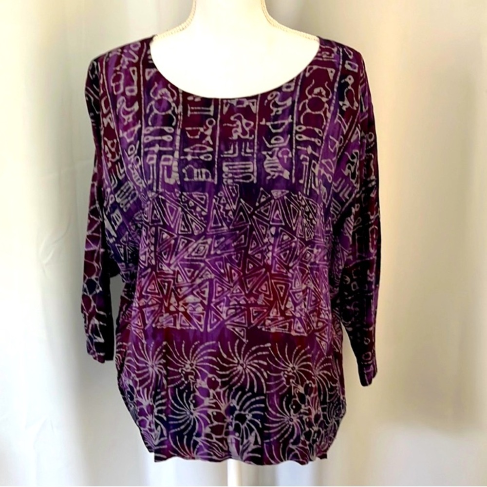 Vintage Boho Dolman 3/4 Sleeve Top